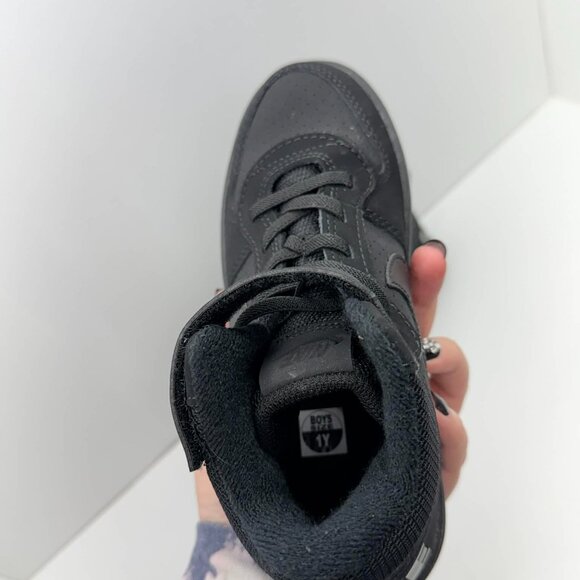 black Nike Court Borough Mid 2 kids' sneakers Triple black, Mid-top basketball - Picture 7 of 14